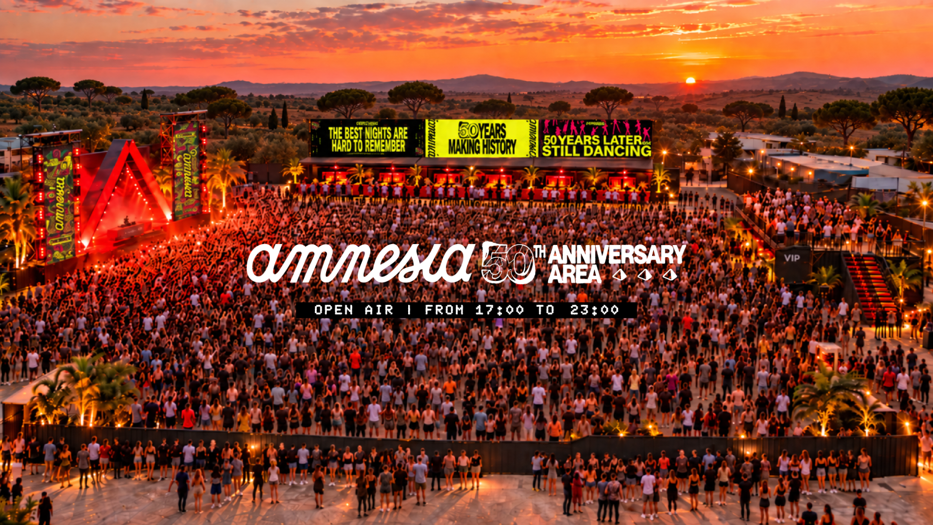 Amnesia 50th Closing Festival: el parking de Amnesia se transforma en el Anniversary Area 